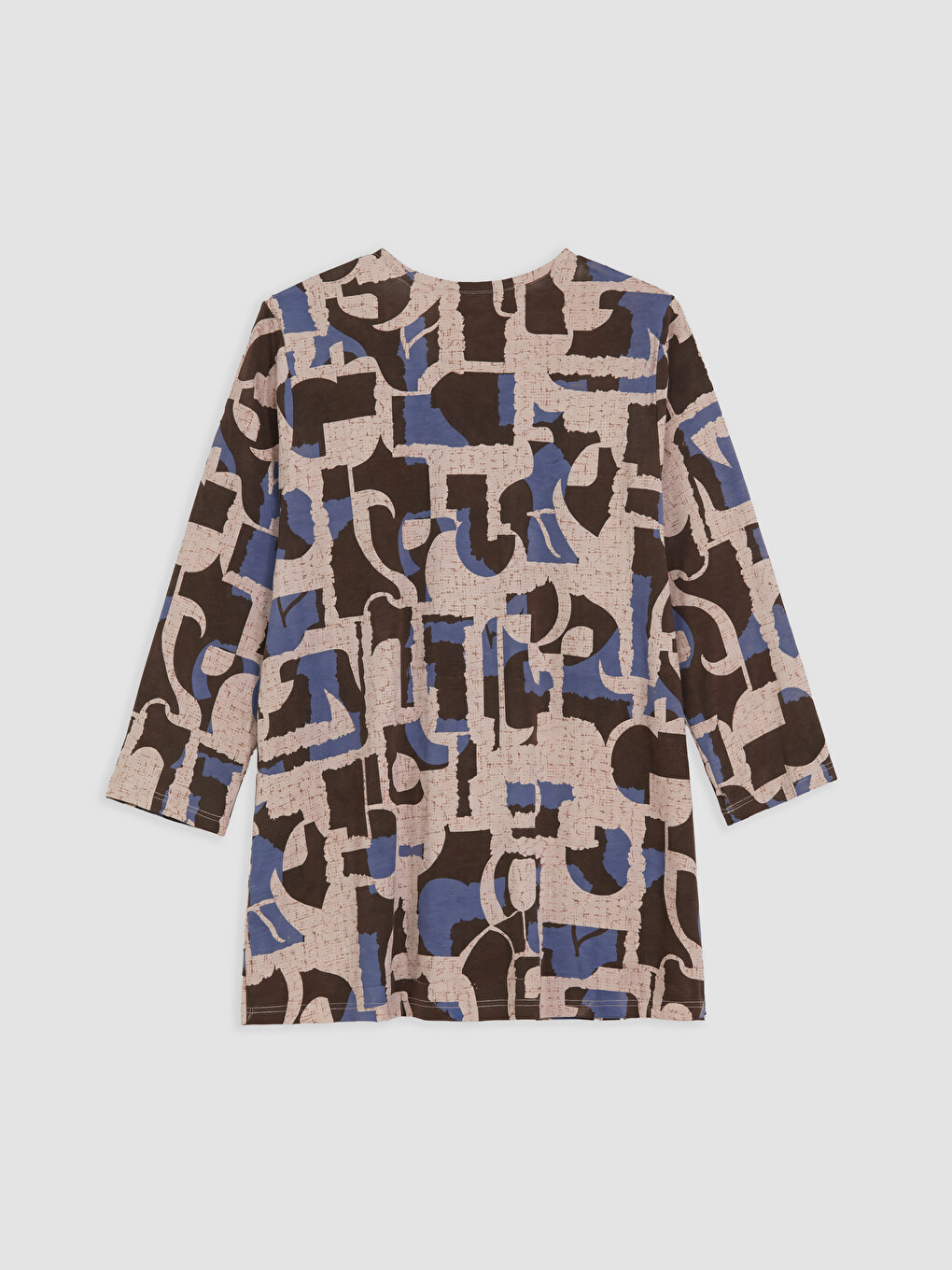 V Neck Patterned Blouse-4
