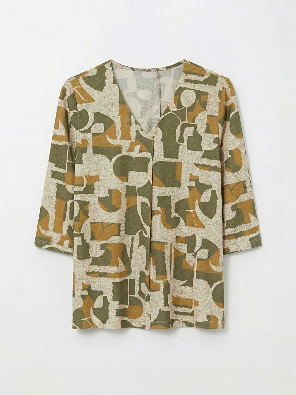 Blouse à motifs avec encolure en V pour femme-4