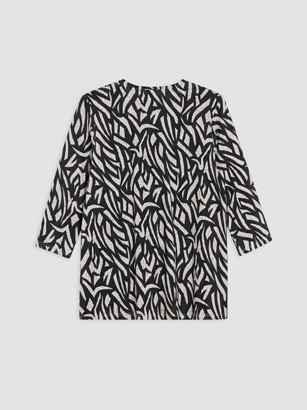 V Neck Patterned Blouse-4
