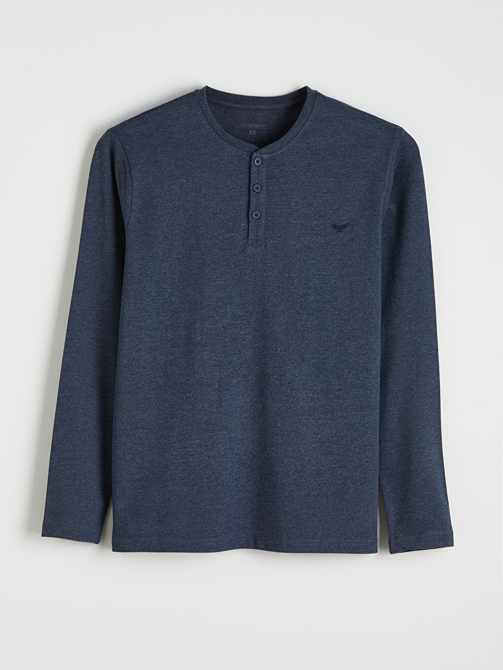 Mavi Bisiklet Yaka Düz Erkek Pijama Takımı-1