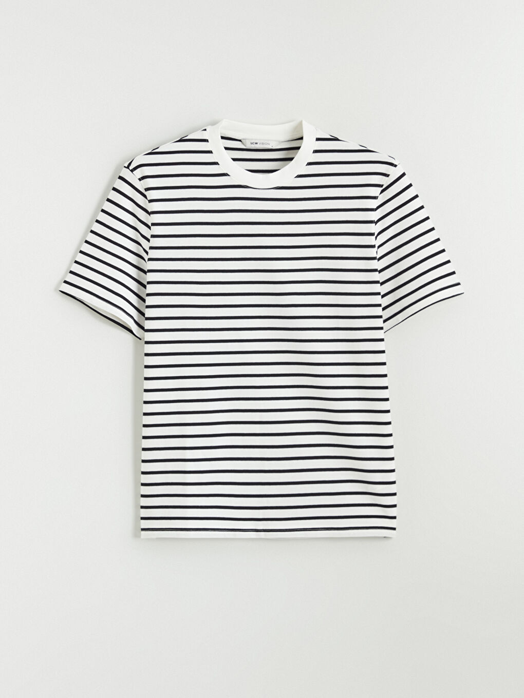 Мужская полосатая футболка с круглым вырезом-4