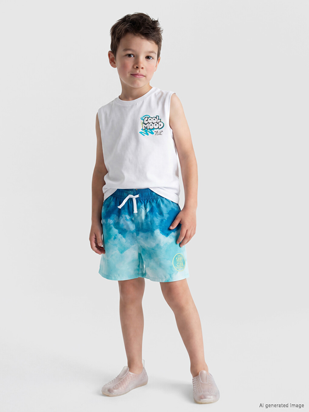 Printed Boys' Swimming Shorts