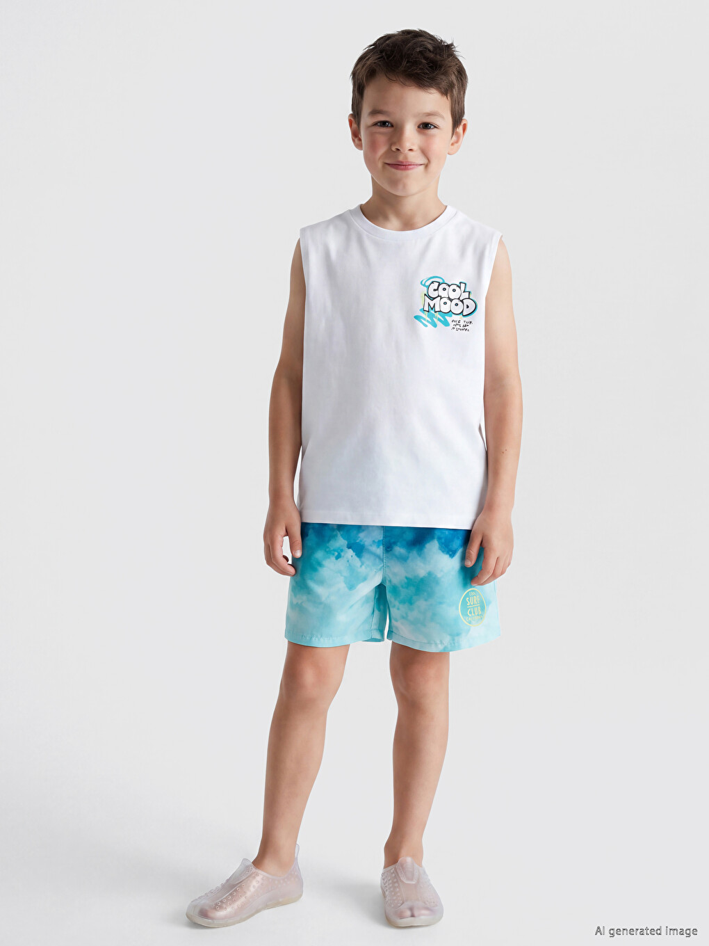 Printed Boys' Swimming Shorts-1