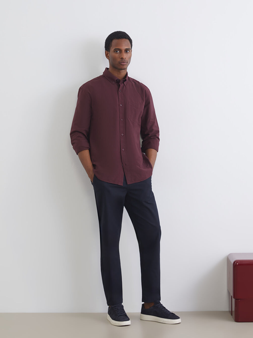 Мужчины Синий Брюки