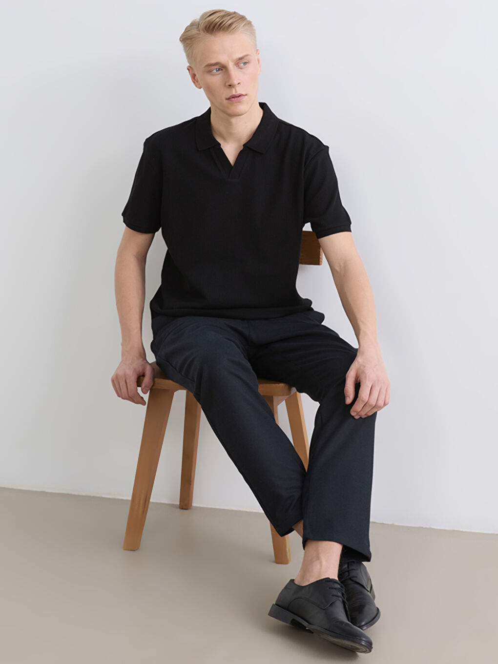 Lacivert Standart Kalıp Erkek Kumaş Pantolon-2