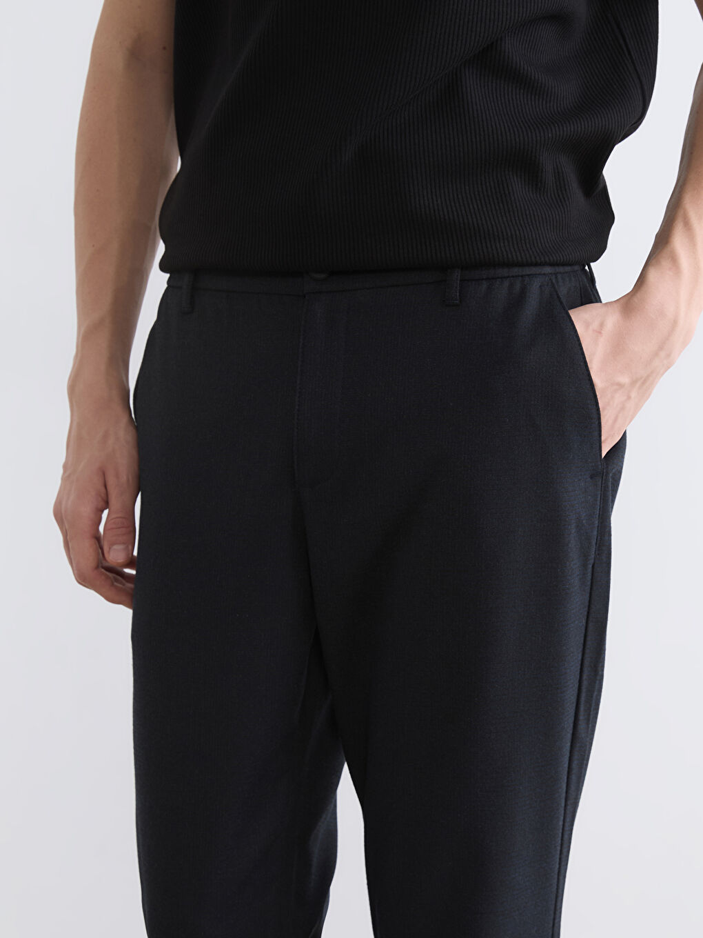 Lacivert Standart Kalıp Erkek Kumaş Pantolon-4