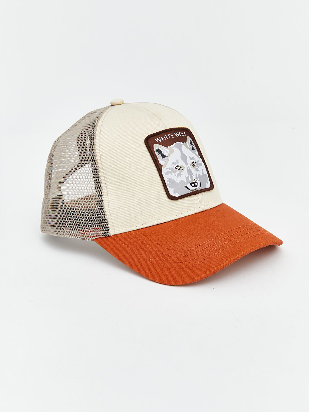 Bej File Detaylı Erkek Kep Şapka -1