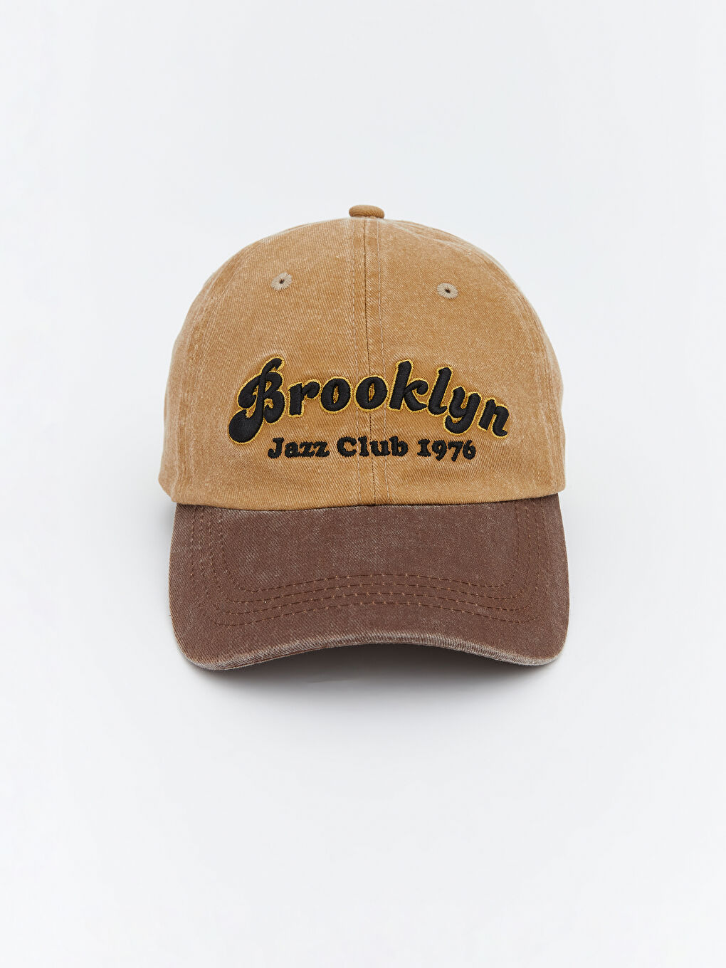 Kahverengi Brooklyn Nakışlı Erkek Kep Şapka