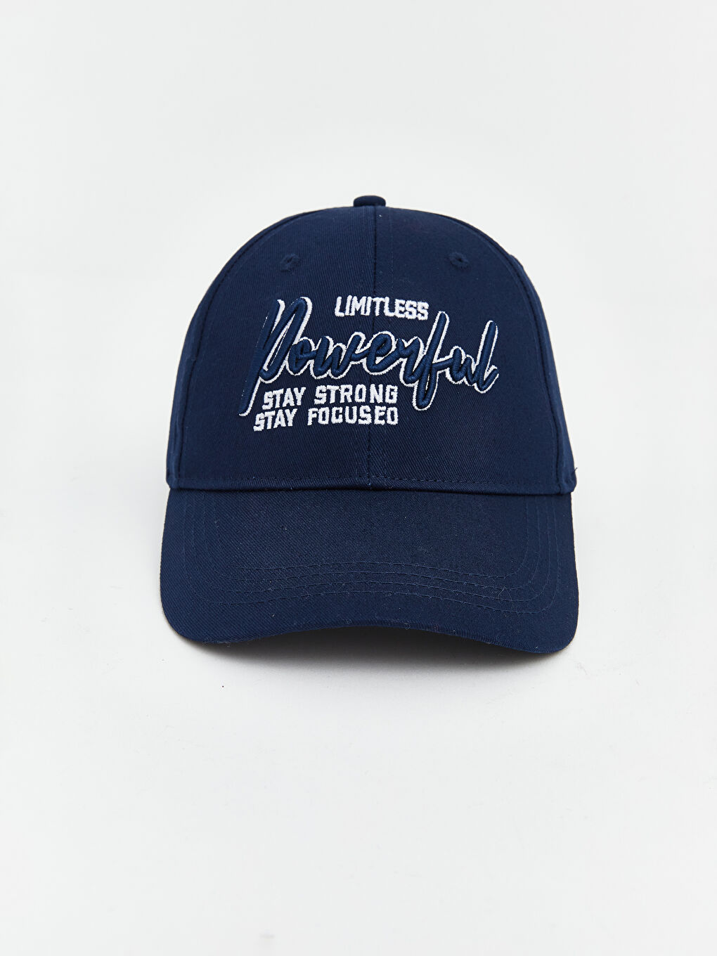 Lacivert Yazı Nakışlı Erkek Kep Şapka 