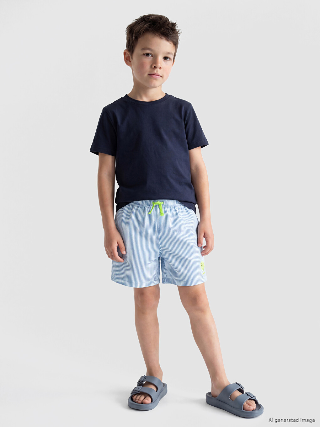 Striped Boys' Swimming Shorts-1