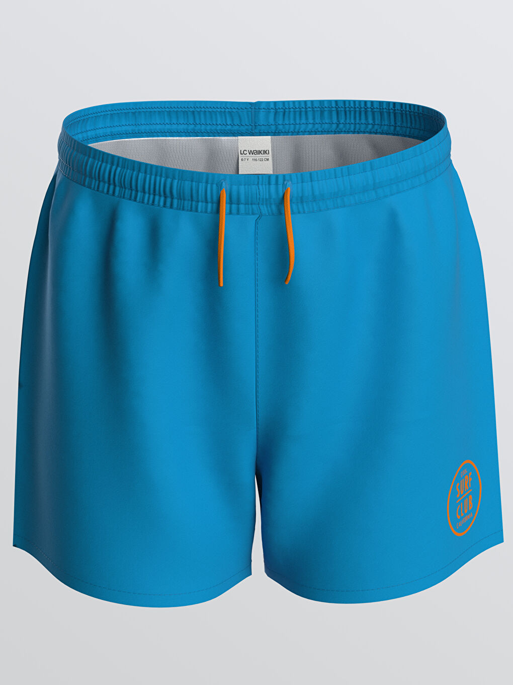 Mavi Beli Lastikli Baskılı Erkek Çocuk Deniz Şortu-1