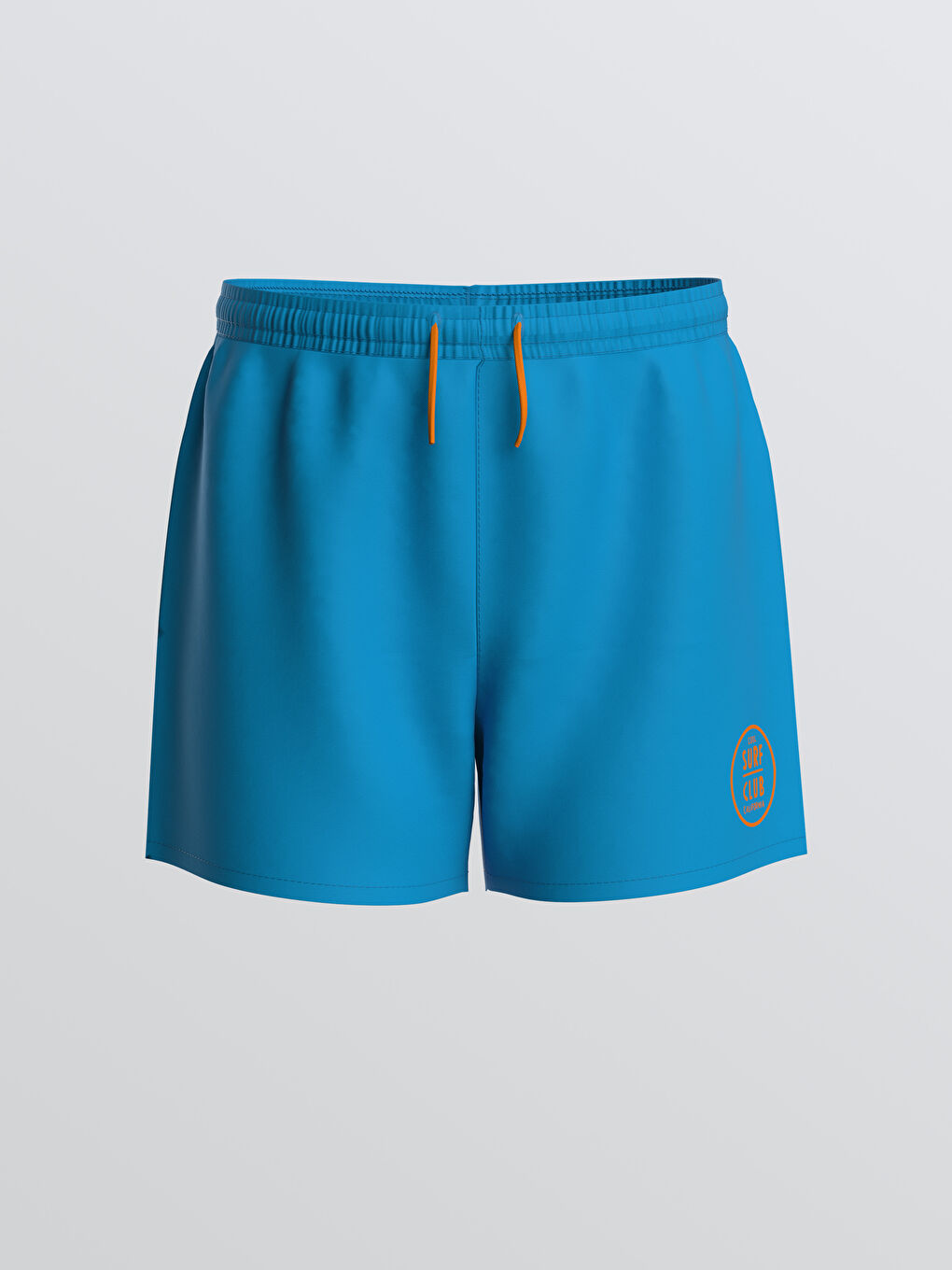 Mavi Beli Lastikli Baskılı Erkek Çocuk Deniz Şortu