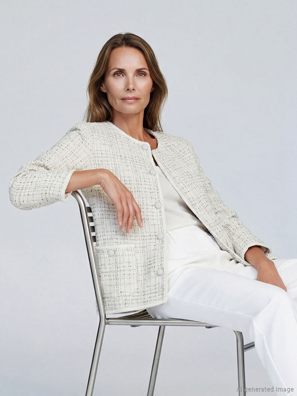 Gri Bisiklet Yaka Desenli Kadın Hırka