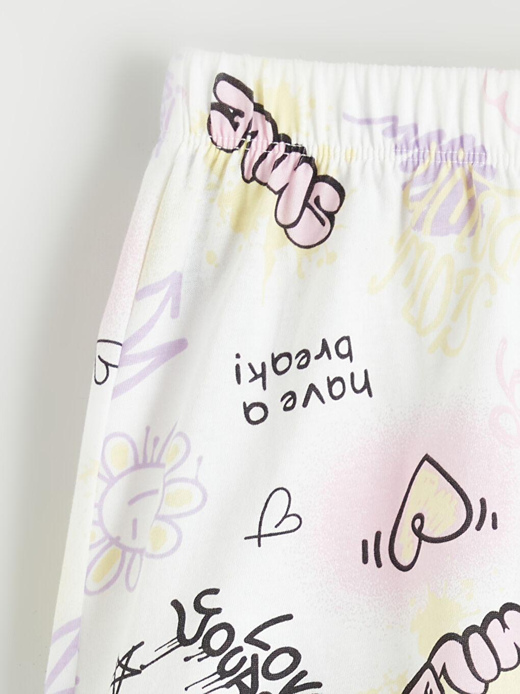 SVETLO BEŽ Kratka pidžama komplet Devojka-5