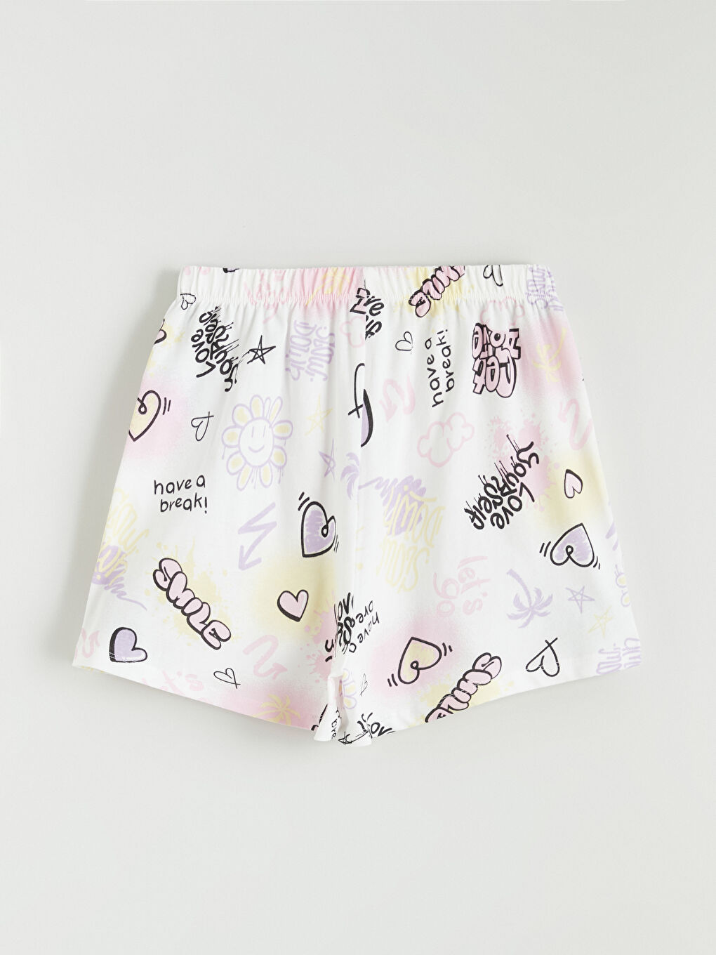 SVETLO BEŽ Kratka pidžama komplet Devojka-6