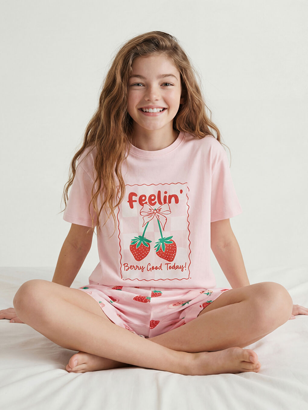 Printed Girls' Shortie Pyjama Set-1