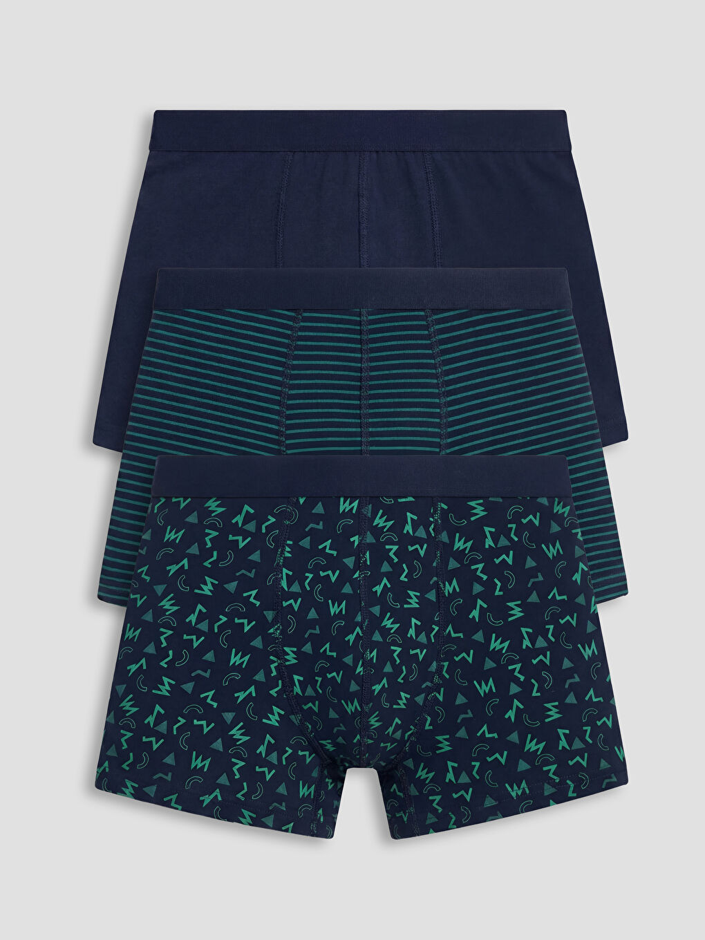 Yeşil Standart Kalıp Erkek Boxer 3'lü 