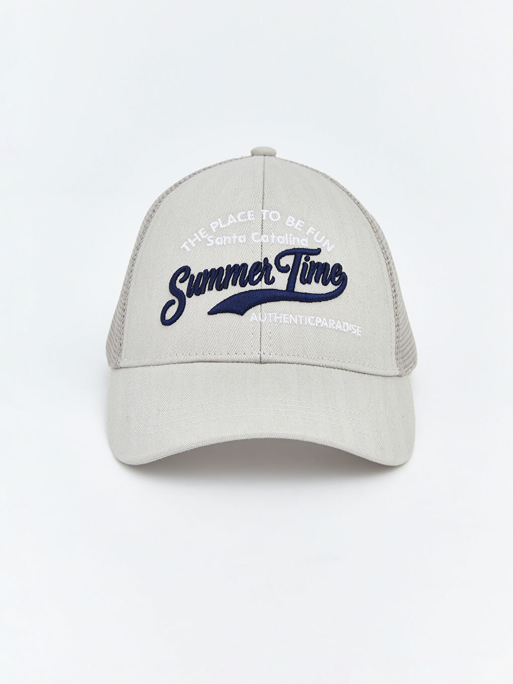 Gri Yazı Nakışlı Erkek Kep Şapka