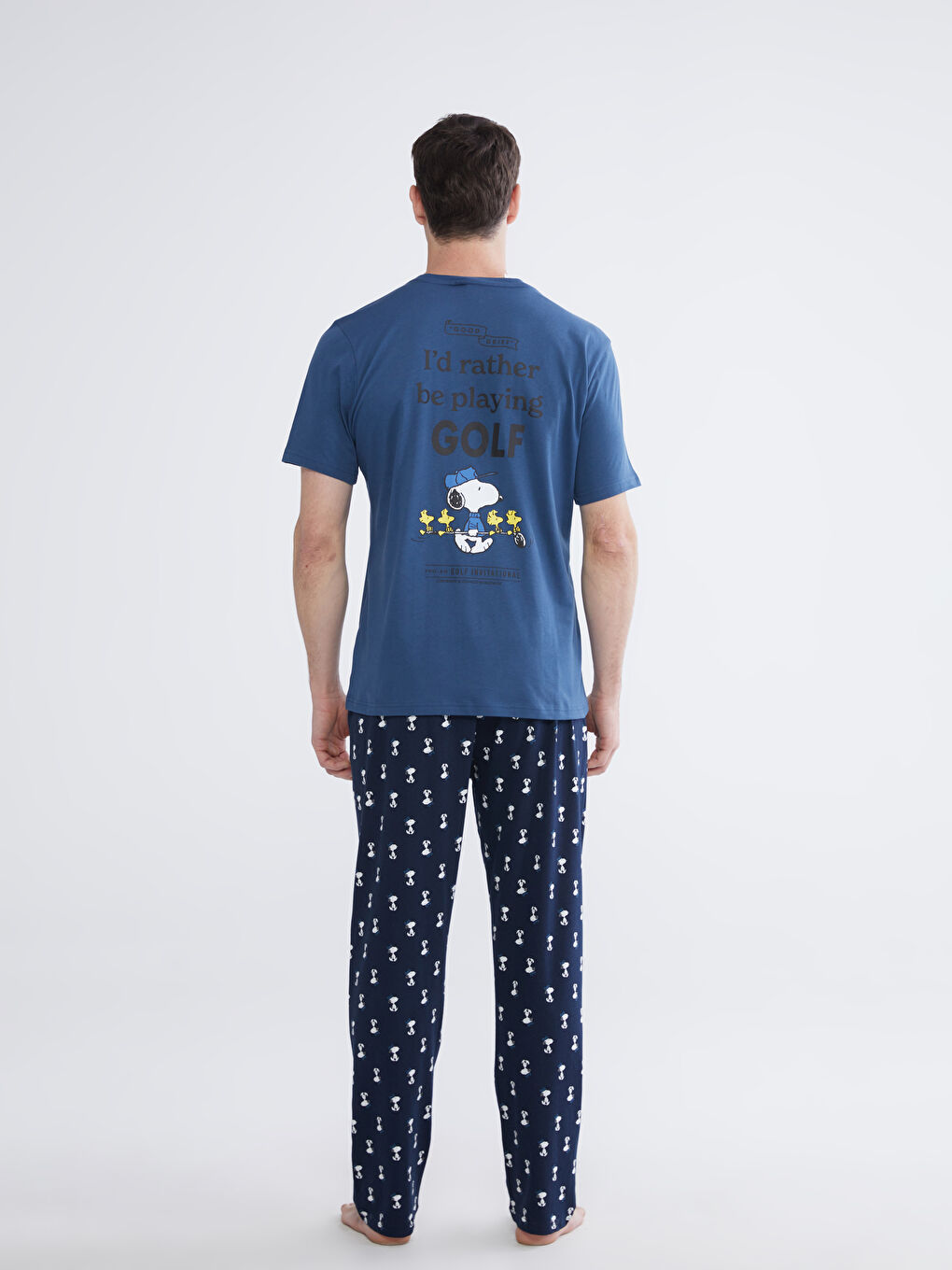 Regular Fit Snoopy Printed Men's Pyjama Set-4