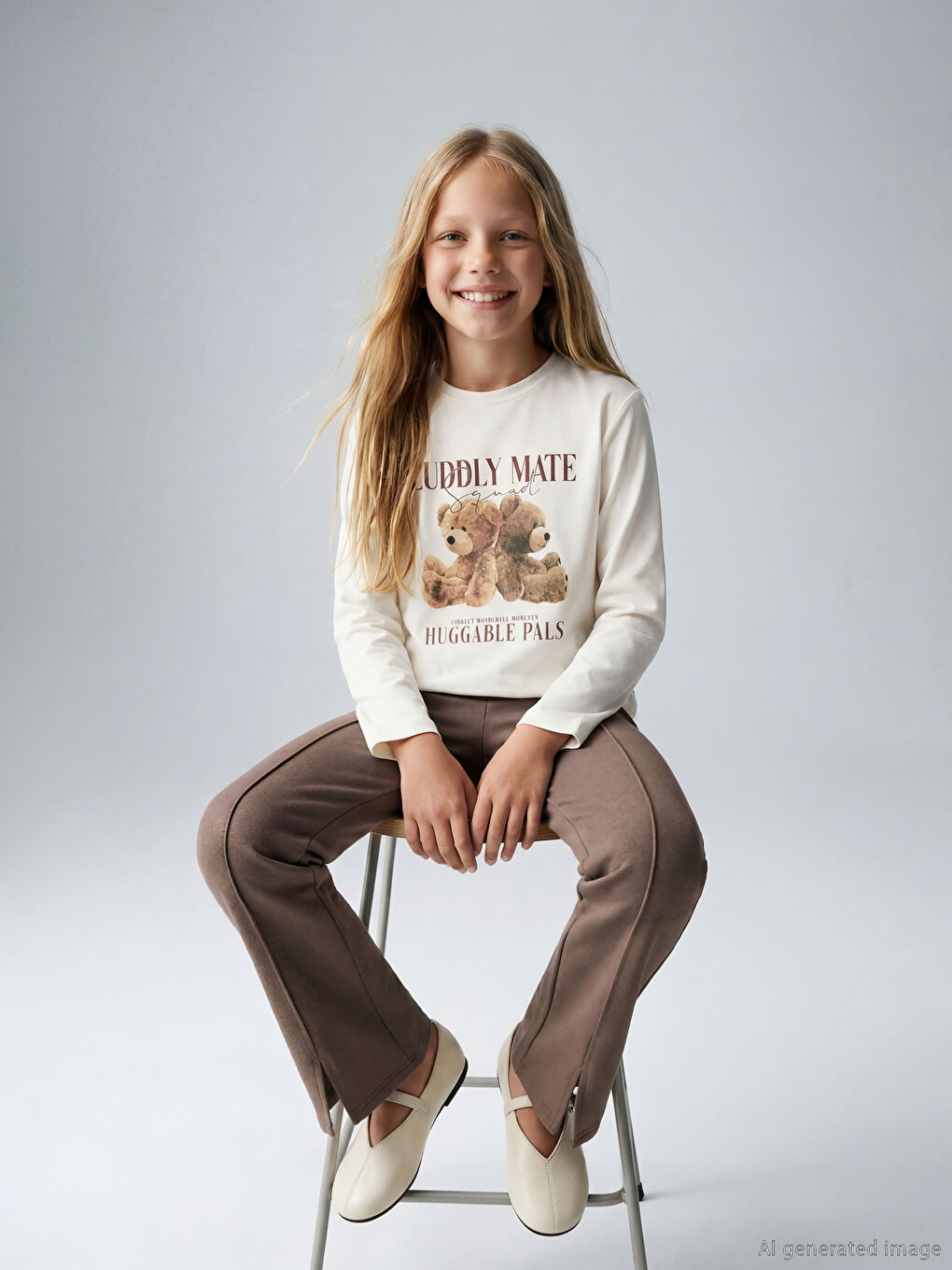 Front Seam Flare Girls' Leggings