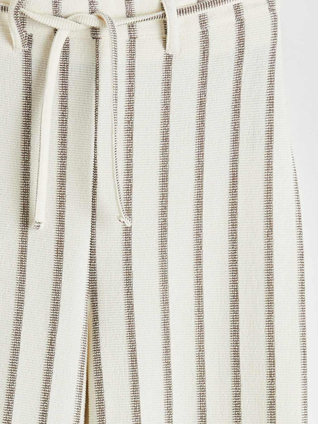 Kahverengi Çizgili Geniş Paça Kız Çocuk Pantolon-2