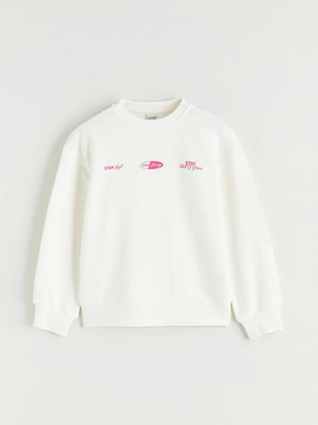 Ekru Baskılı Kız Çocuk Sweatshirt-1