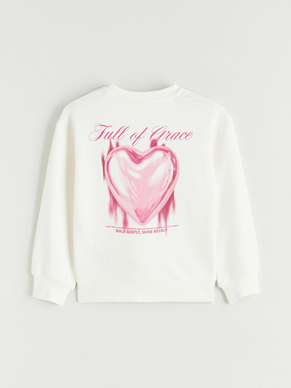 Ekru Baskılı Kız Çocuk Sweatshirt-3