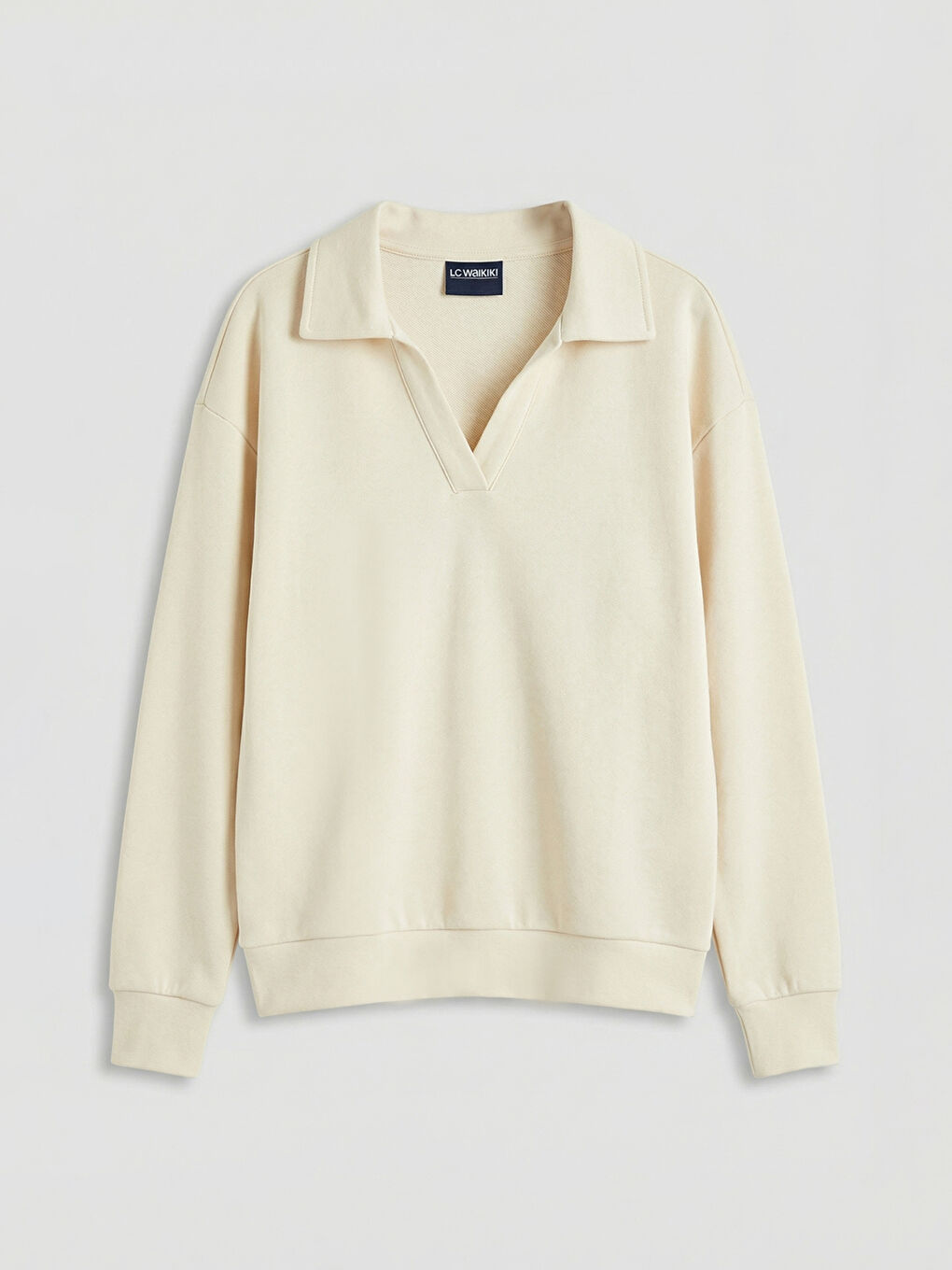 Sarı Polo Yaka Kız Çocuk Soft Touch Sweatshirt