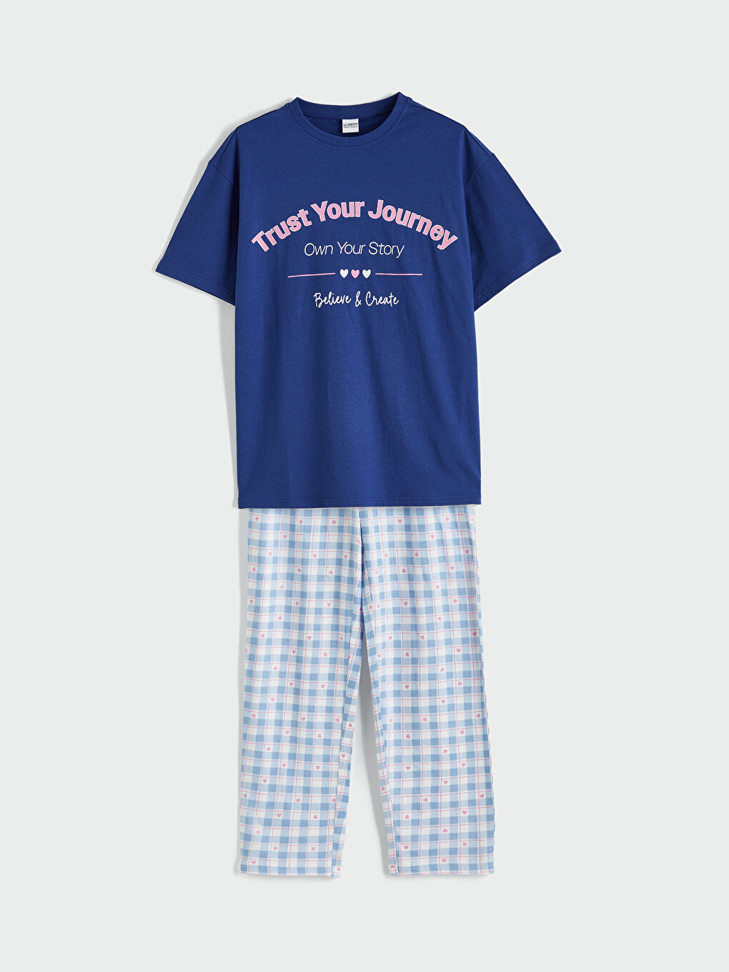 Lacivert Baskılı Kız Çocuk Pijama Takımı