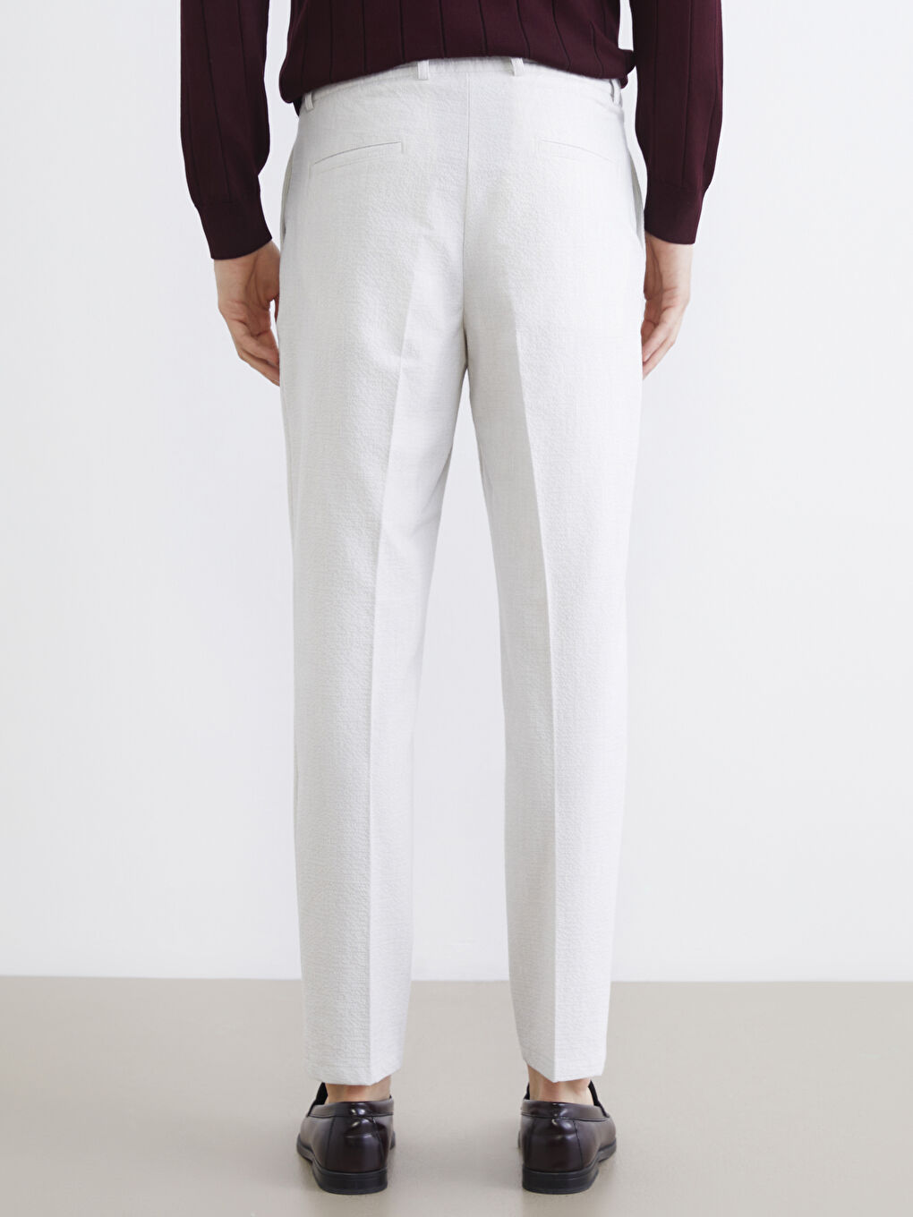 Ekru Standard Kalıp Erkek Pantolon-3