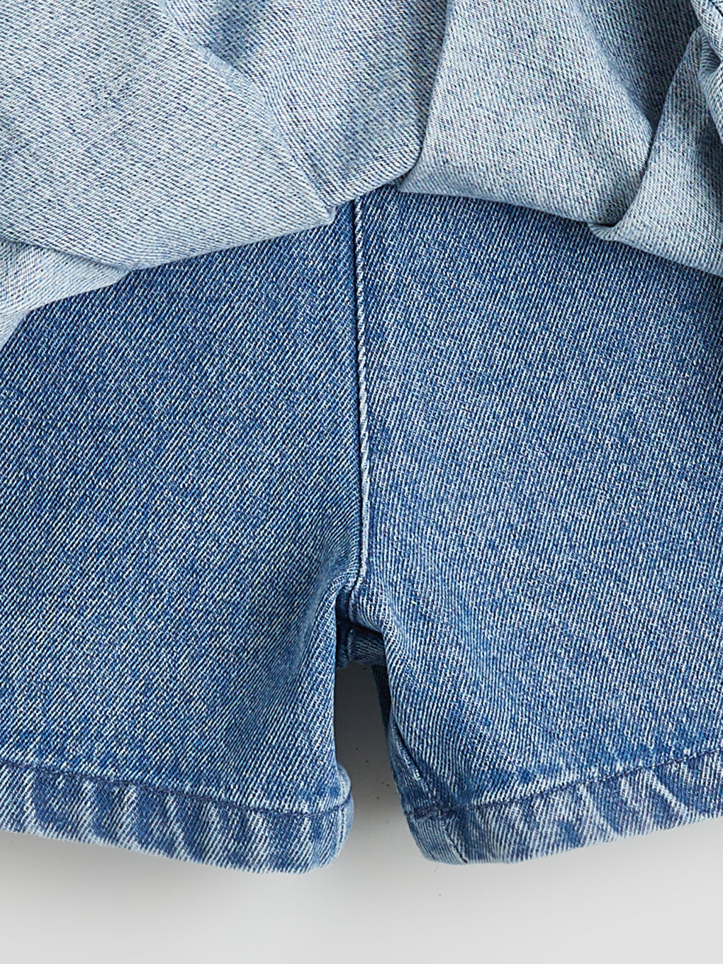 Детска дънкова пола-панталон за момиченце с еластична талия.-2