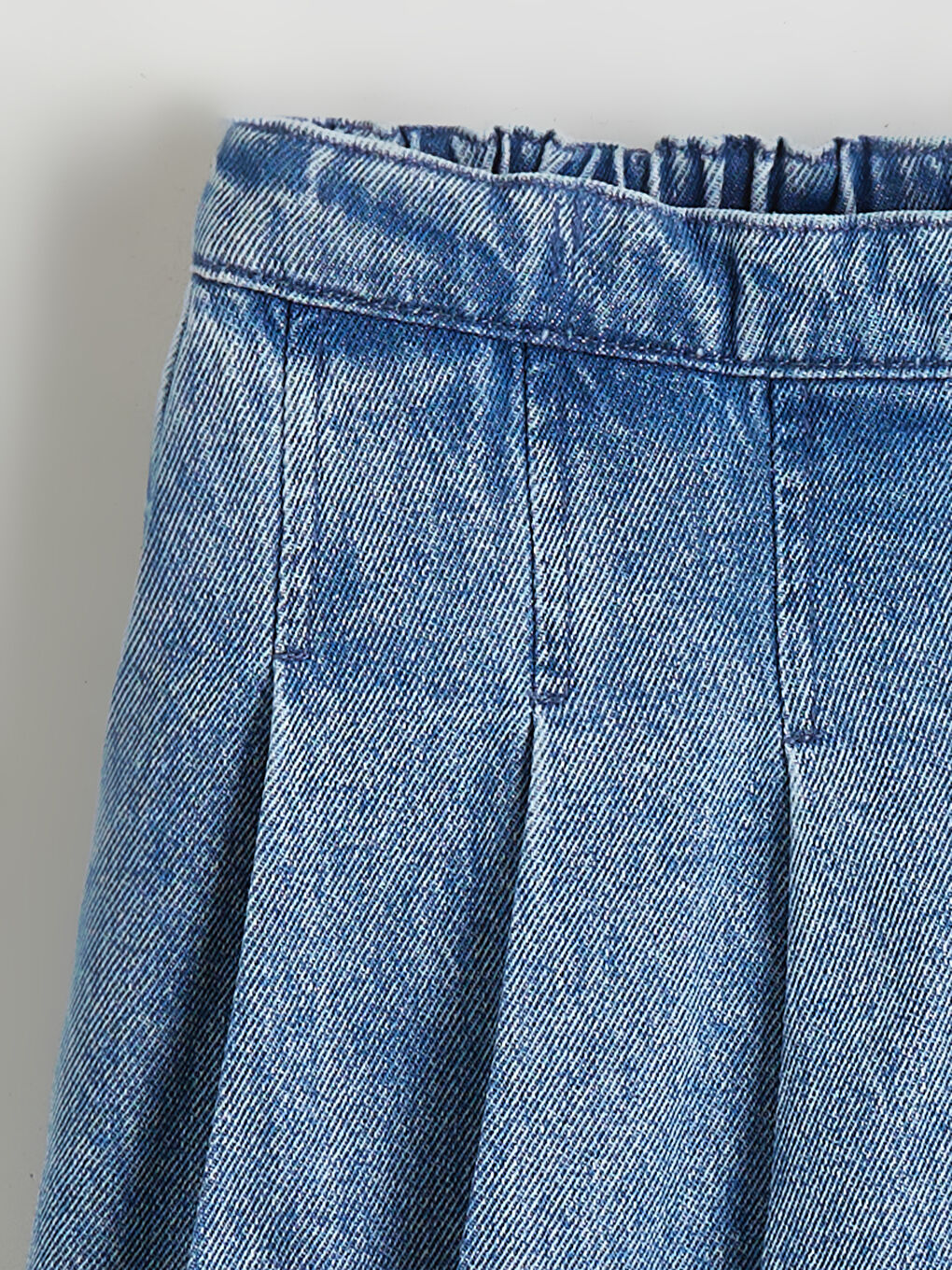 Детска дънкова пола-панталон за момиченце с еластична талия.-3