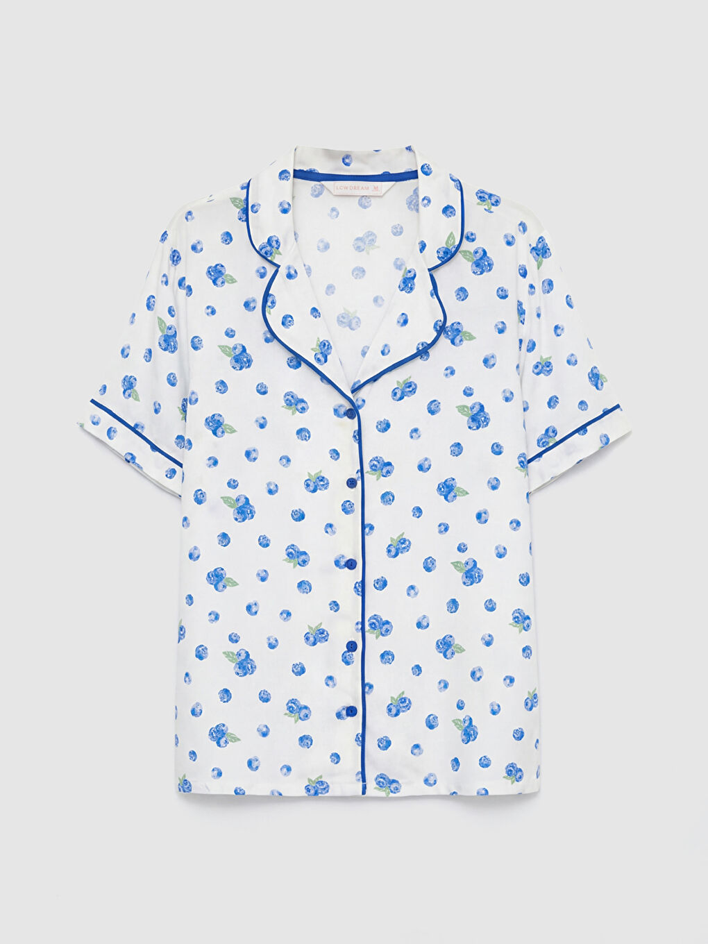 Ekru Gömlek Yaka Desenli Kadın Pijama Takım-5