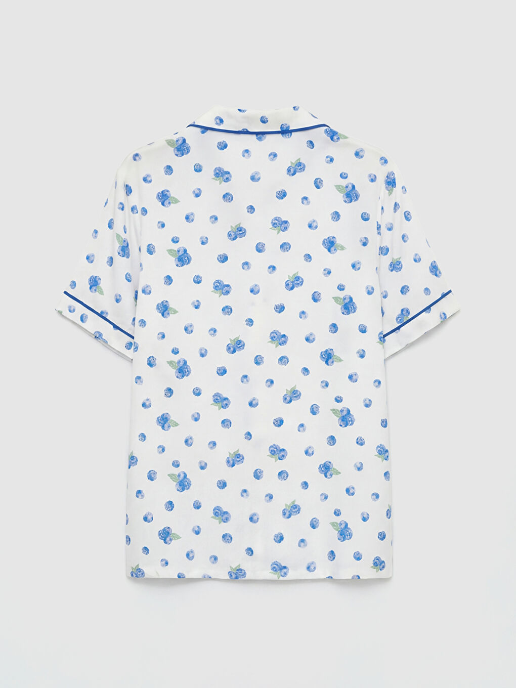 Ekru Gömlek Yaka Desenli Kadın Pijama Takım-6