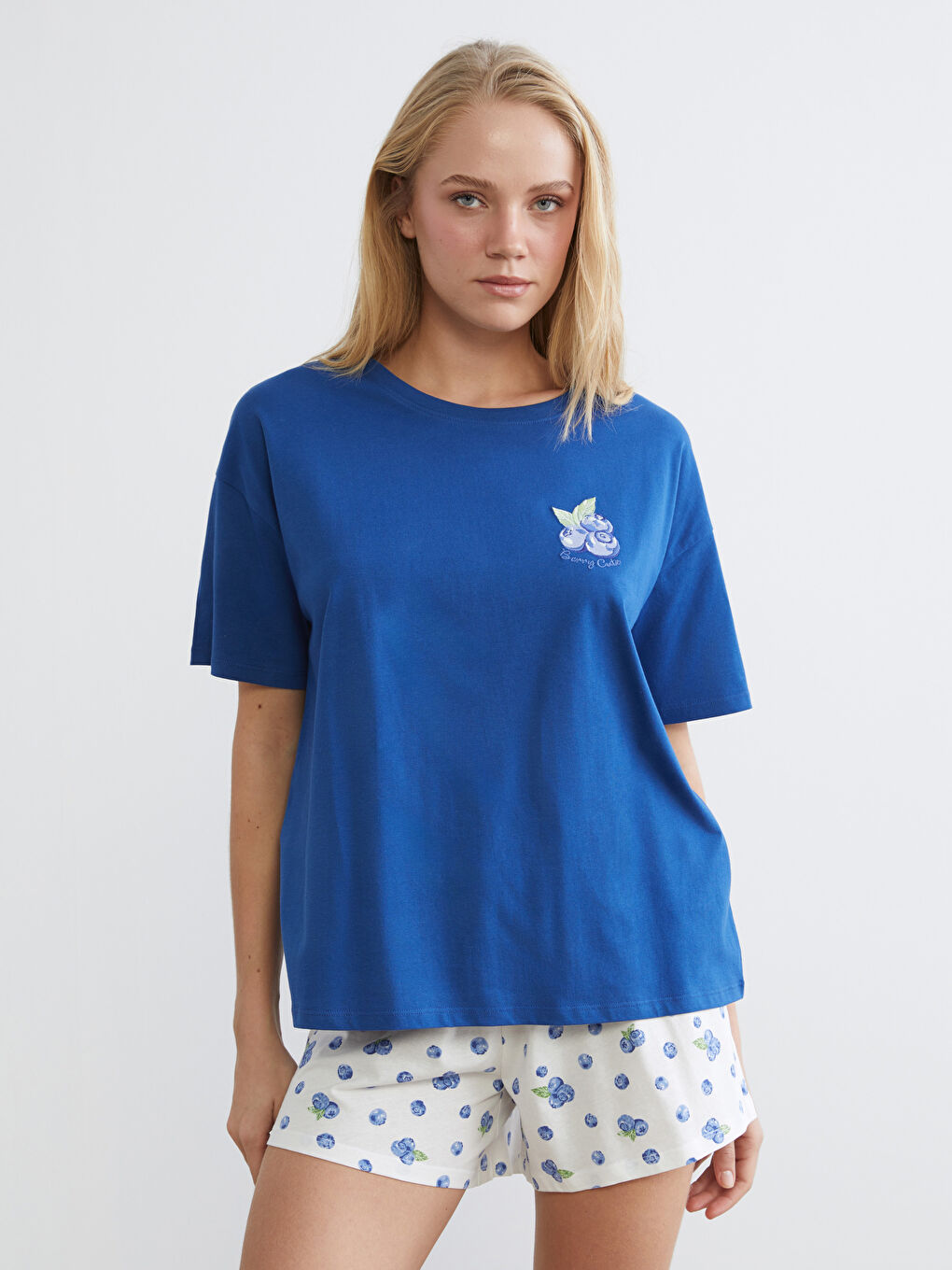 Женщины экрю Пижамный комплект с шортами