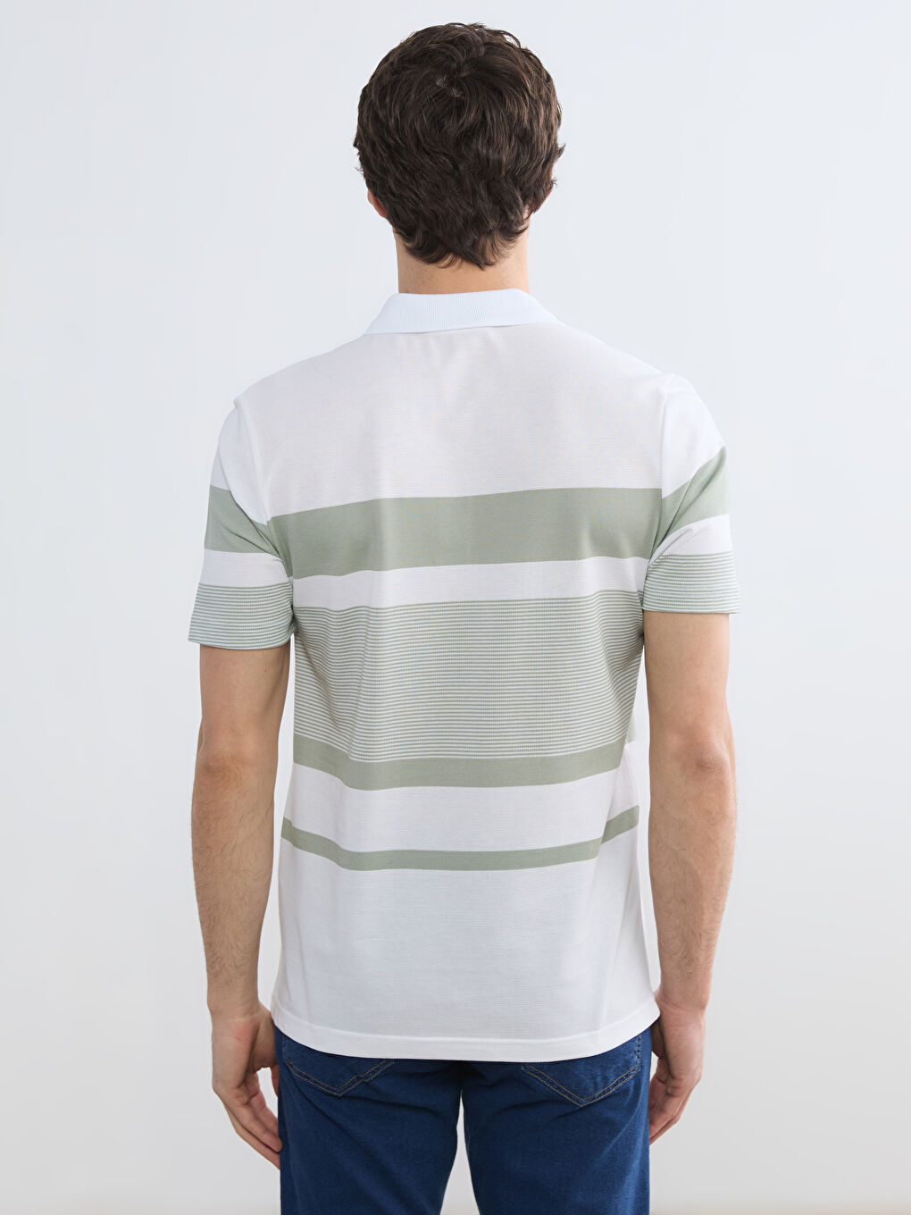 Striped Piqué Polo Shirt-3