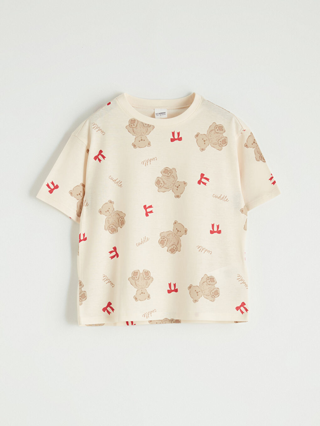 طقم بيجاما قصير وردي فتاة-1