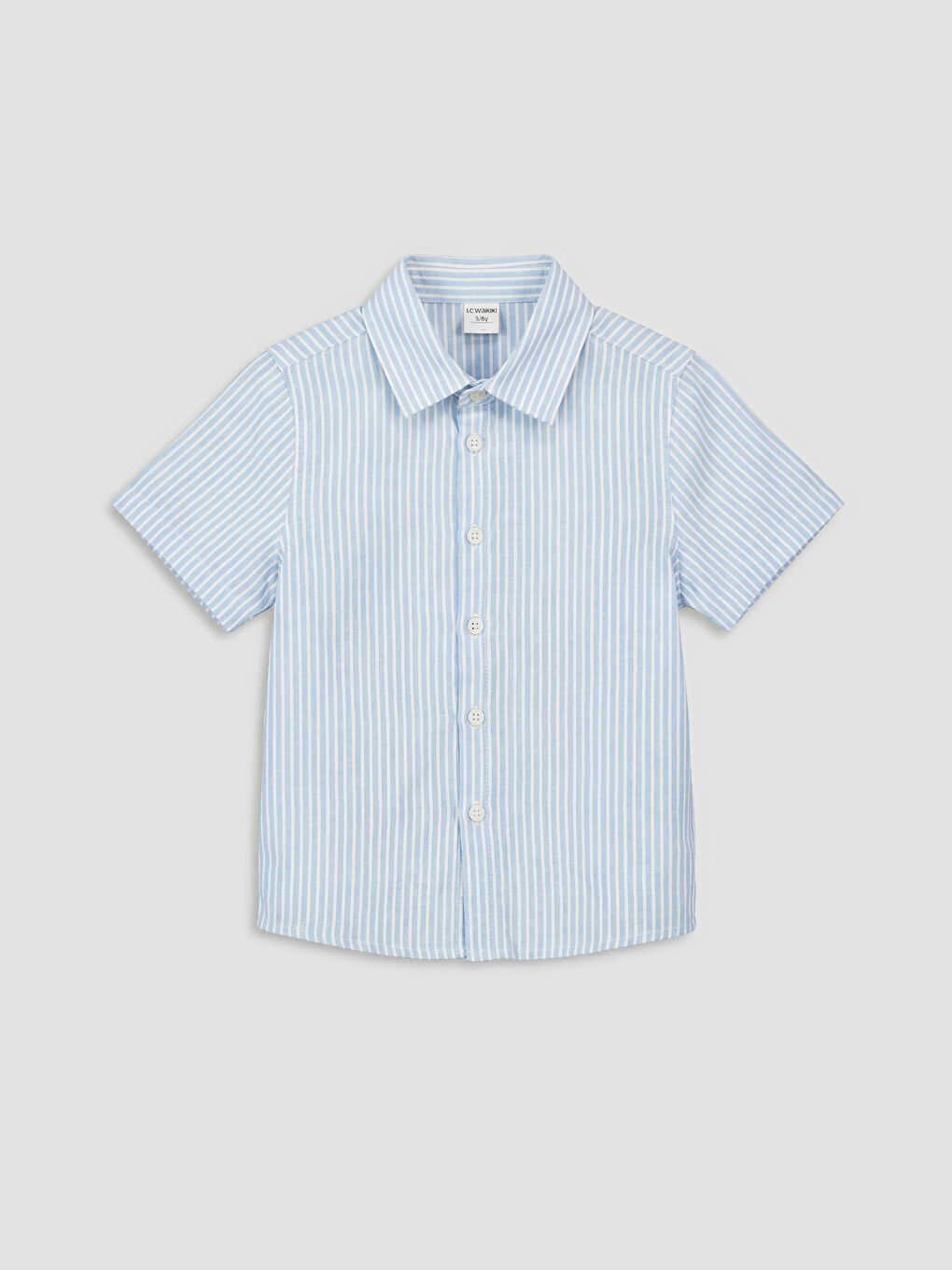 Mavi Keten Karışımlı Erkek Çocuk Gömlek