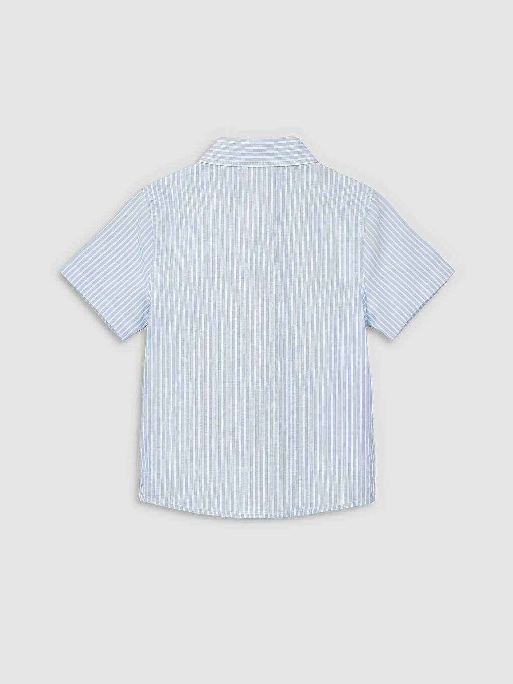 Mavi Keten Karışımlı Erkek Çocuk Gömlek-1