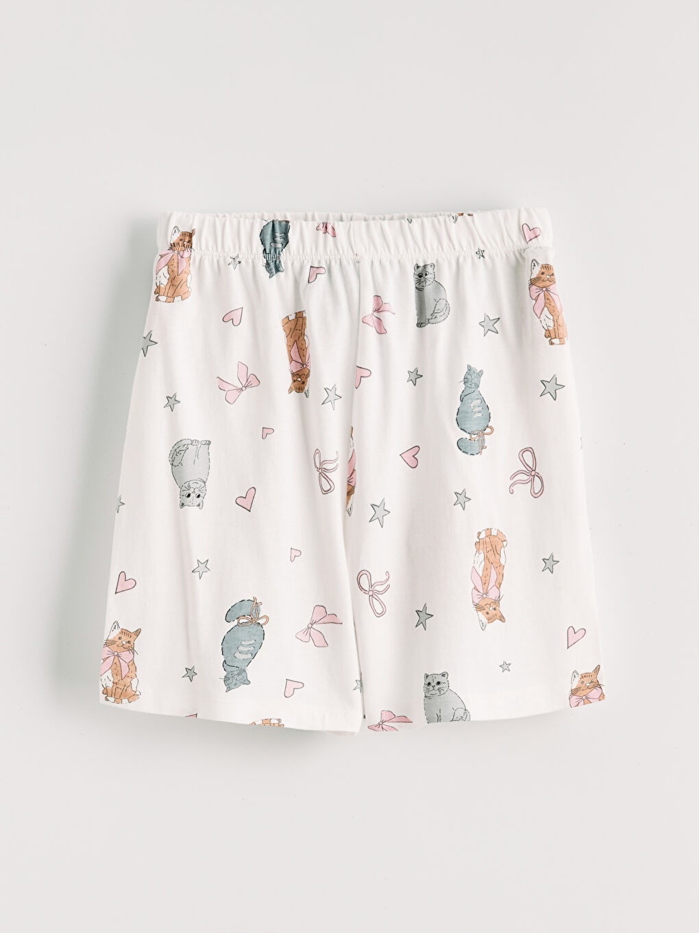 Cat Print Girls' Shortie Pyjamas Set-3
