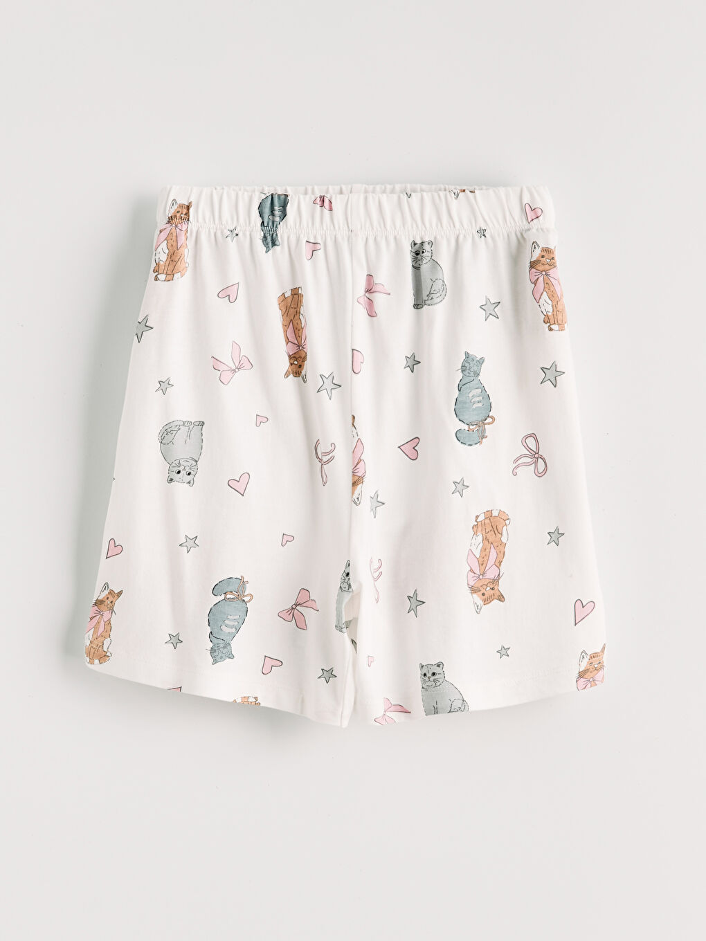 Cat Print Girls' Shortie Pyjamas Set-4