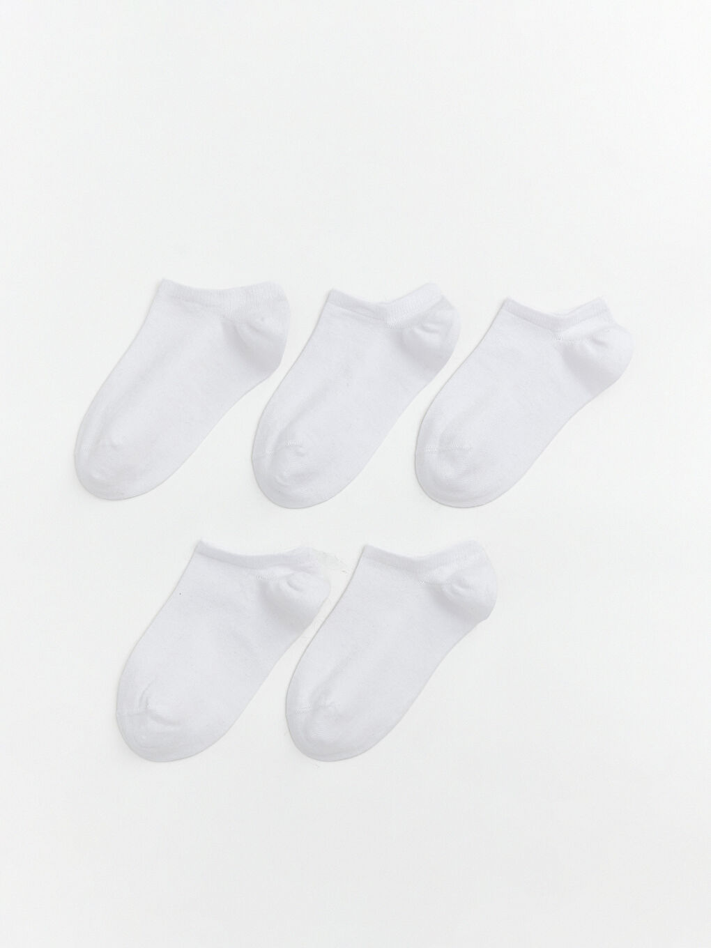 Beyaz Kadın Sneaker Çorap 5'li