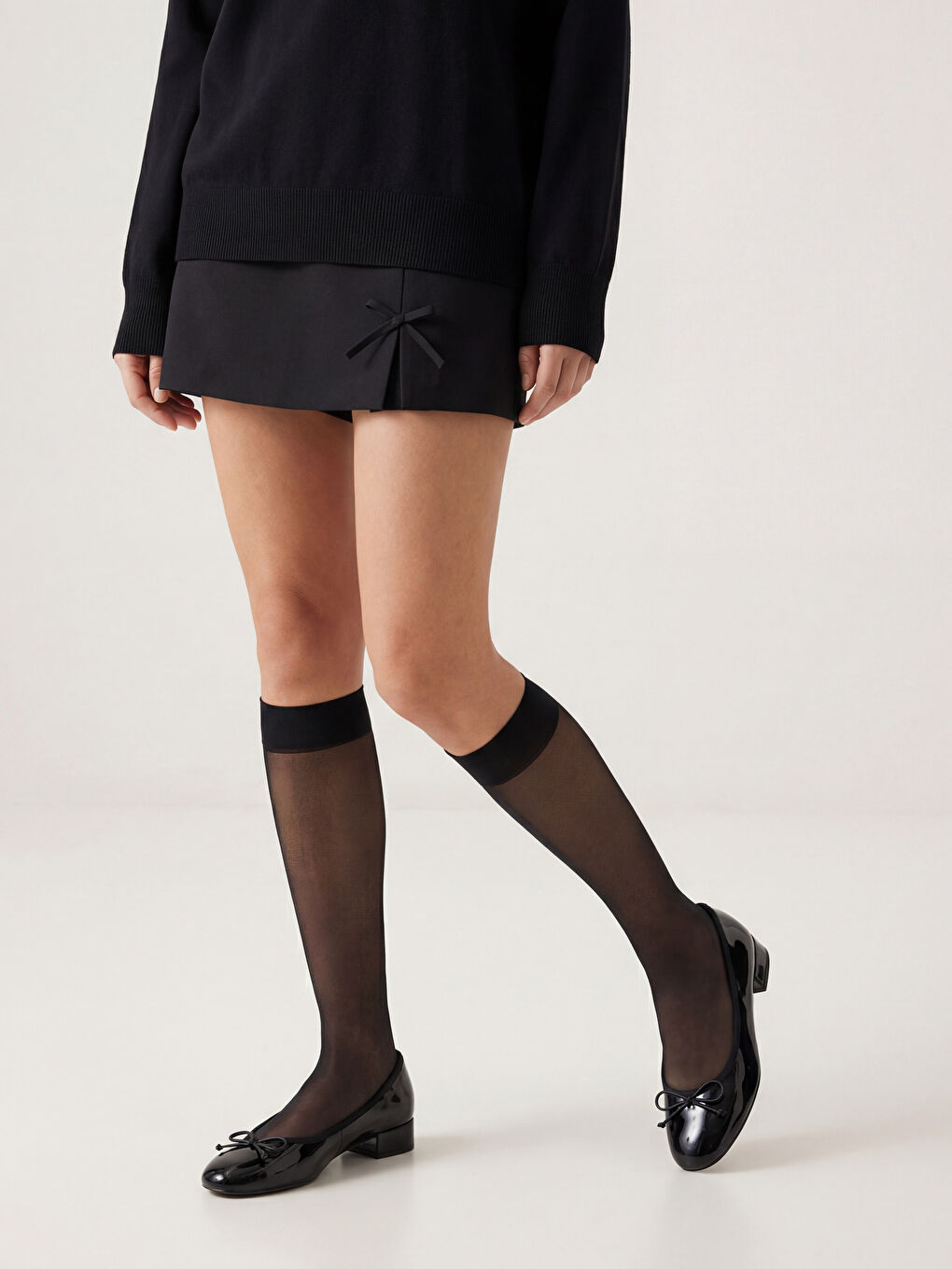 Siyah Kadın Diz Altı Çorap 3'lü