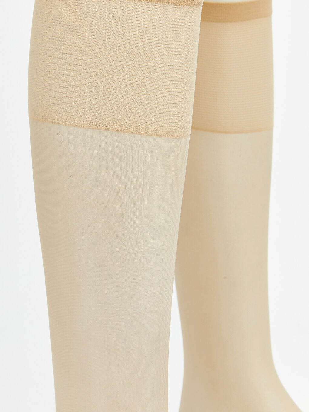 Bej 15 Denye Kadın Diz Altı Çorap 2'li-4