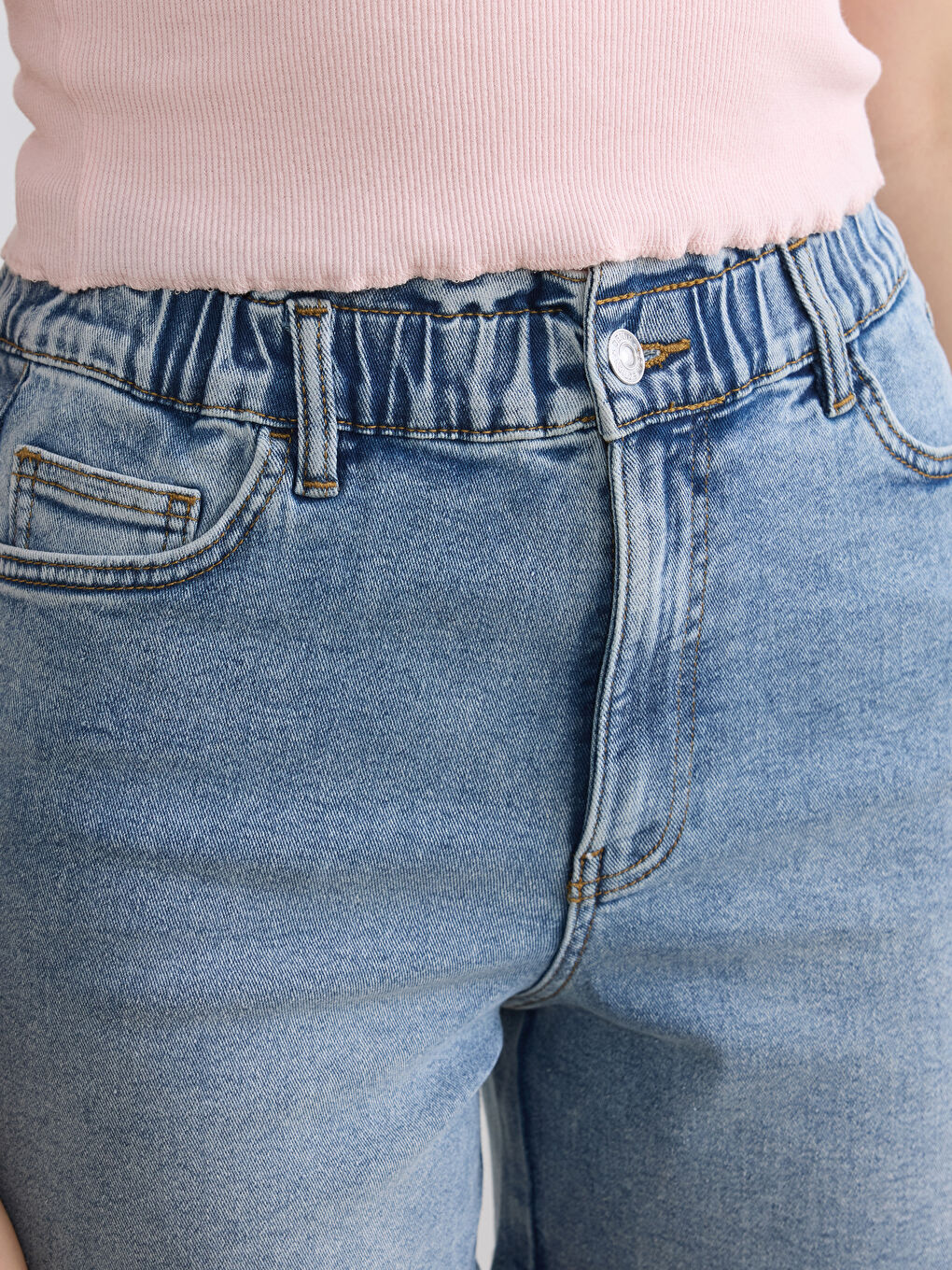 Woman BLUE Denim Shorts-2