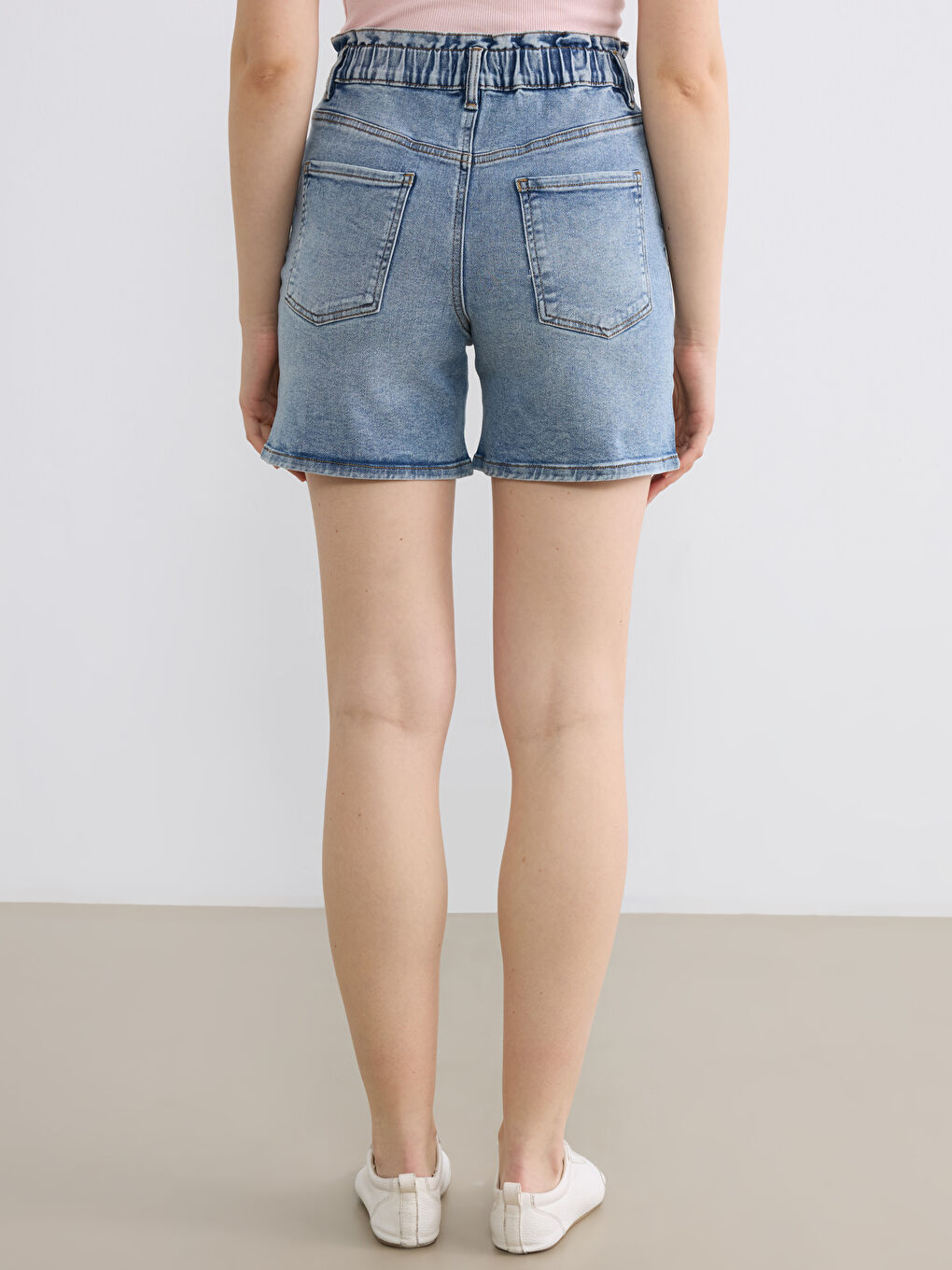 Woman BLUE Denim Shorts-3