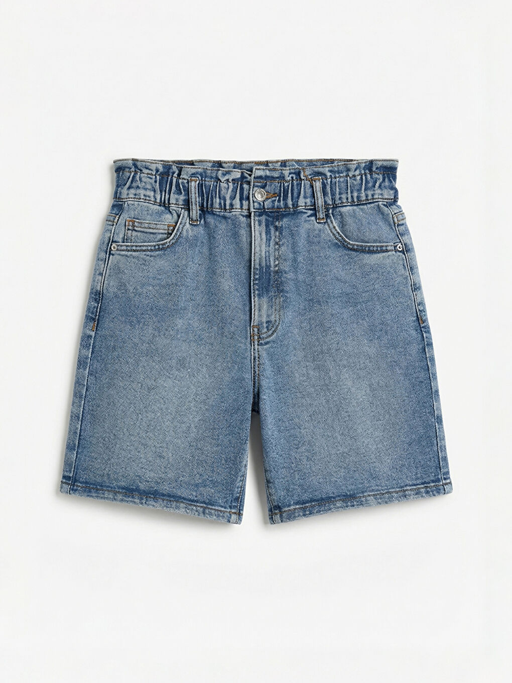 Woman BLUE Denim Shorts-4