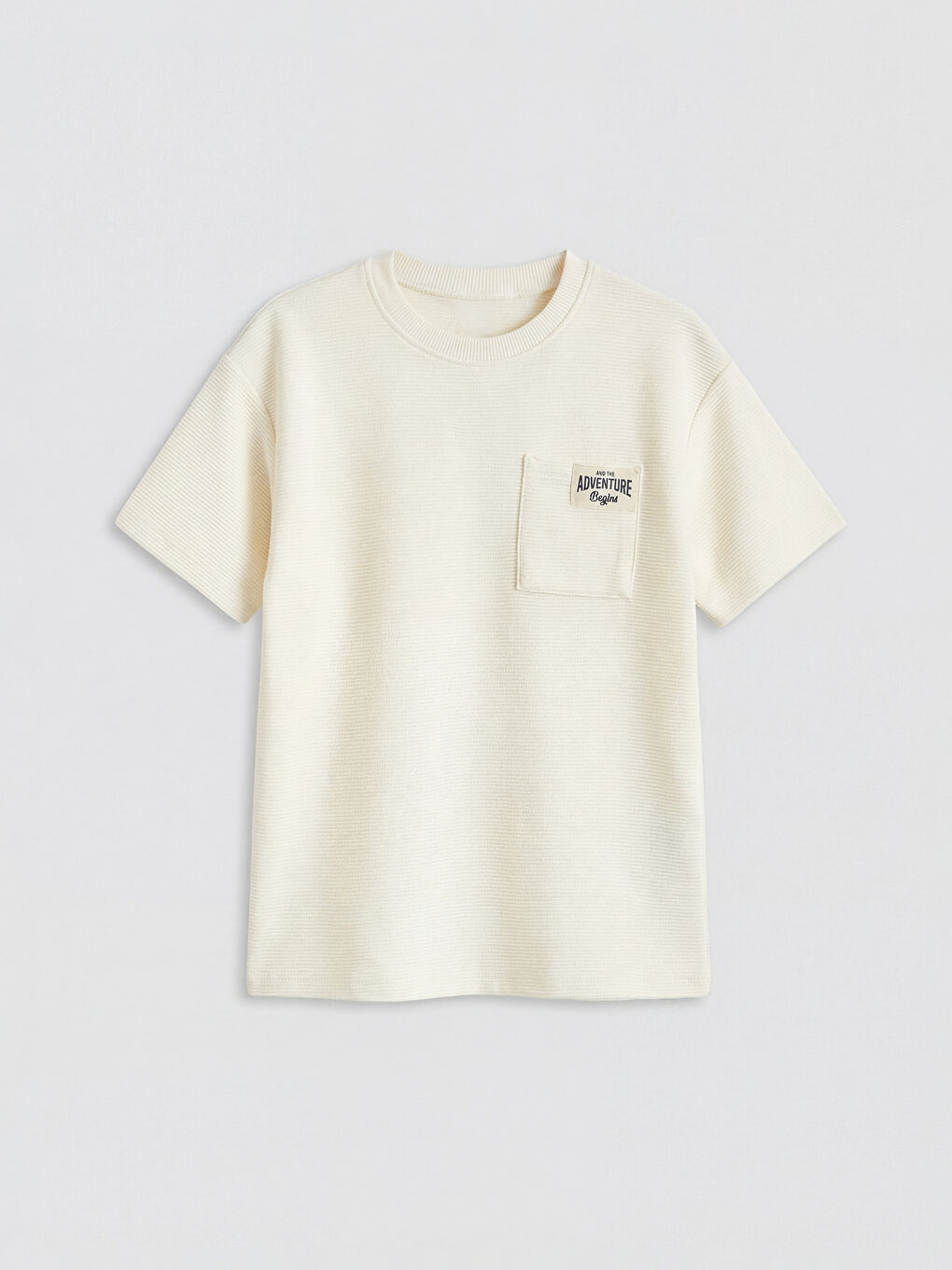 Bej Baskılı Erkek Çocuk Tişört ve Şort-1