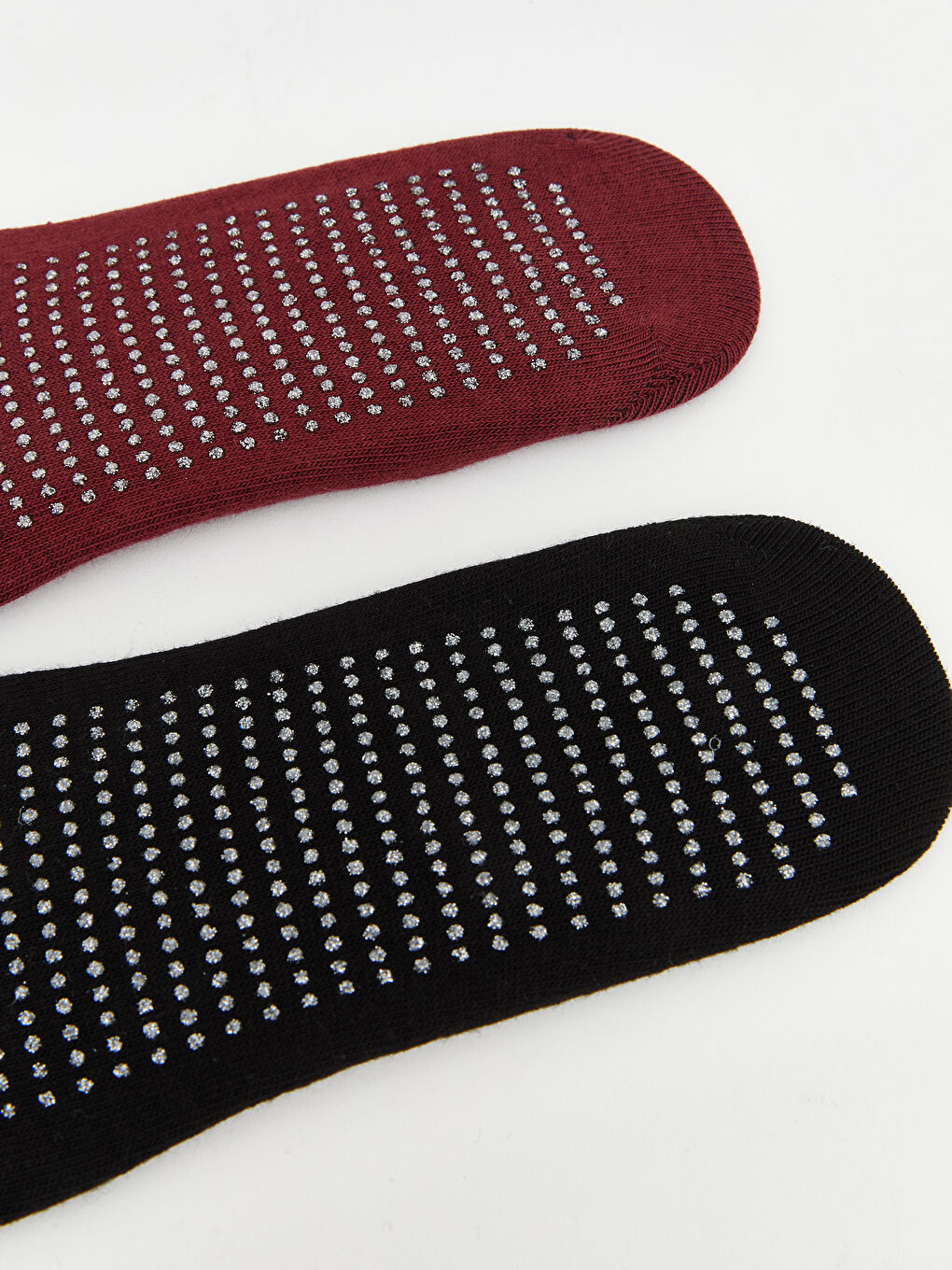 Bordo Kaydırmaz Tabanlı Kadın Yoga ve Pilates Çorabı 2'li-1