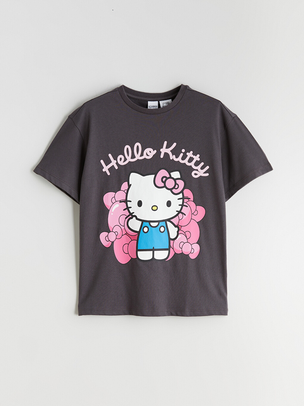 Bisiklet Yaka Hello Kitty Baskılı Kız Çocuk Tişört-3
